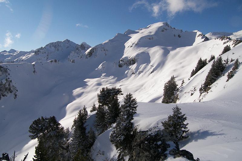 Photo 065 Belle vue sur Combe Bronsin (face Nord dans l'ombre) et les Arangles.